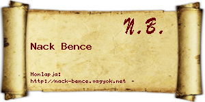 Nack Bence névjegykártya
